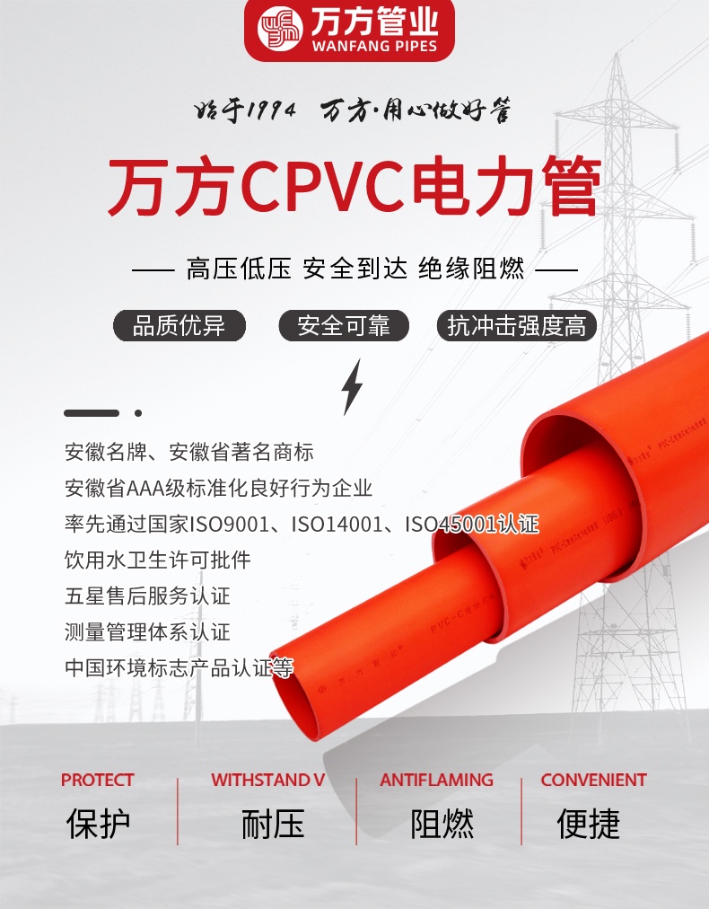 安徽万方管业集团,PE管、MPP管、PVC管、PE给水管等管材